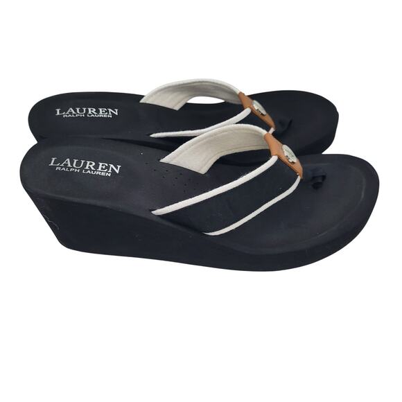 Lauren Ralph Lauren Jane Platform Wedge Flip Flop Sandals Size 10 4226-2879 - Picture 2 of 6